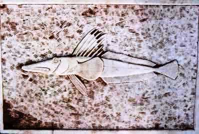 fish in Carrara Marble