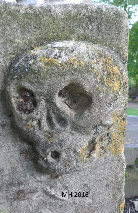 Skull on gravestone